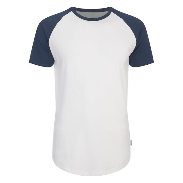 T -Shirt Jack & Jones pour Homme Originals Stan Raglan -Marine/Blanc