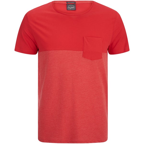 Jack & Jones T-Shirt Décontracté Colour Block -Rouge