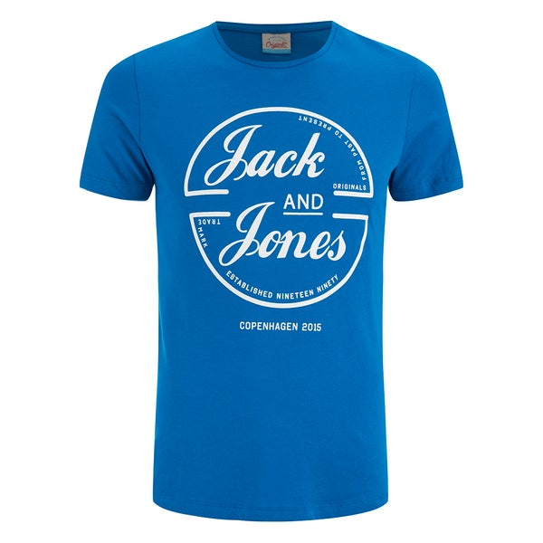 T -Shirt Jack & Jones pour Homme Originals Copenhagen -Mykonos Bleu