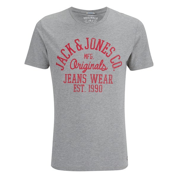 Jack & Jones Men's Originals New T-Shirt - Light Grey Marl