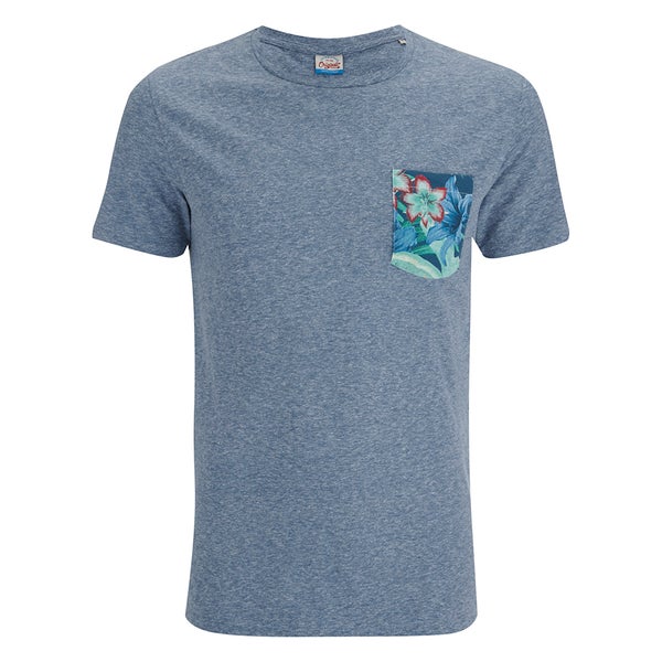 Jack & Jones Herren Originals Bobby Pocket Print T-Shirt - Blau