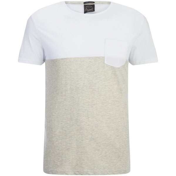Jack & Jones T-Shirt Décontracté Colour Block -Blanc