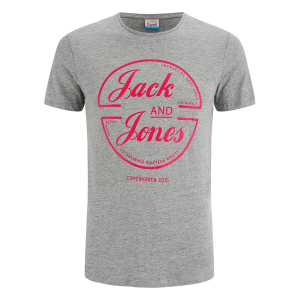 Jack & Jones Men's Originals Copenhagen T-Shirt - Light Grey Marl