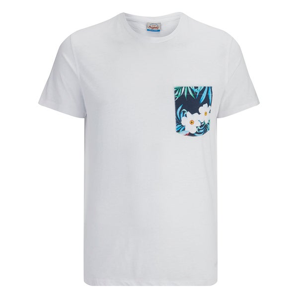 T-Shirt Jack & Jones avec Poche à fleur -Blanc