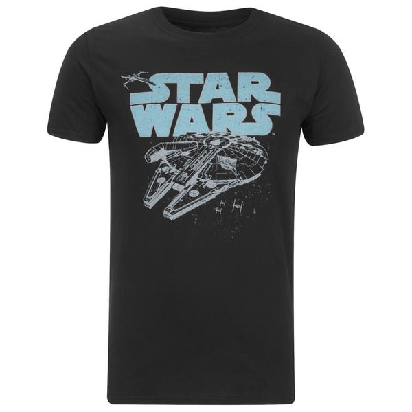 Star Wars Retro Falcon Heren T-Shirt - Zwart