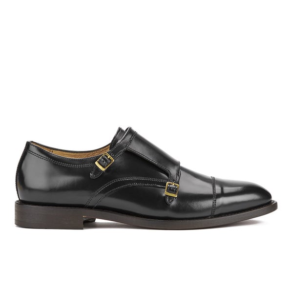 Hudson London Men's Baldwin Hi Shine Leather Monk Shoes - Black