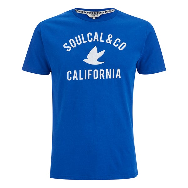 Soul Cal Men's Cracked Print T-Shirt - Cobalt Blue