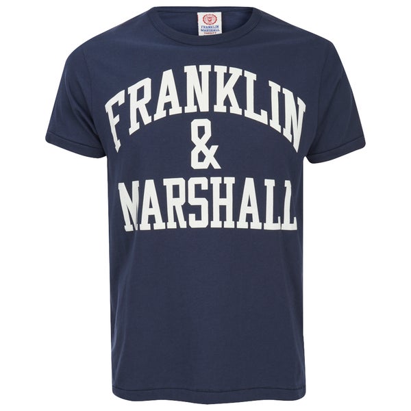 Franklin & Marshall Men's Large Logo T-Shirt - Navy