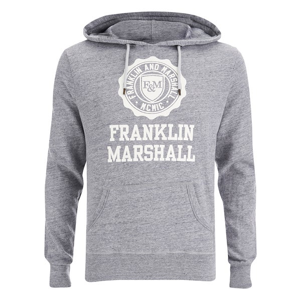 Franklin & Marshall Men's Big Logo Hoody - Sport Grey Melange