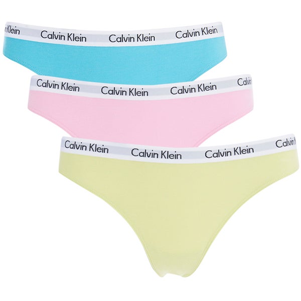 Calvin Klein Women's 3 Pack Logo Thongs - Flourish/Impression/Entice