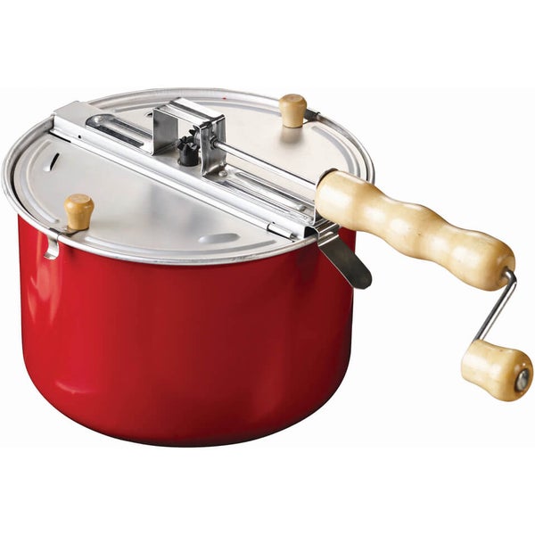 Eddingtons Traditional Stovetop Popcorn Maker - Red/Steel