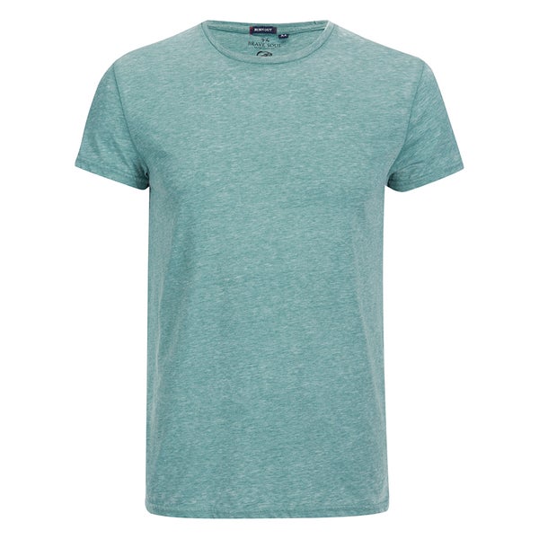 T -Shirt Brave Soul pour Homme Gonzalo Burnout -Bleu Vert