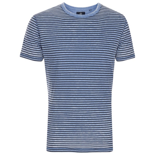 Threadbare Men's Helsinki Burnout Stripe T-Shirt - Denim