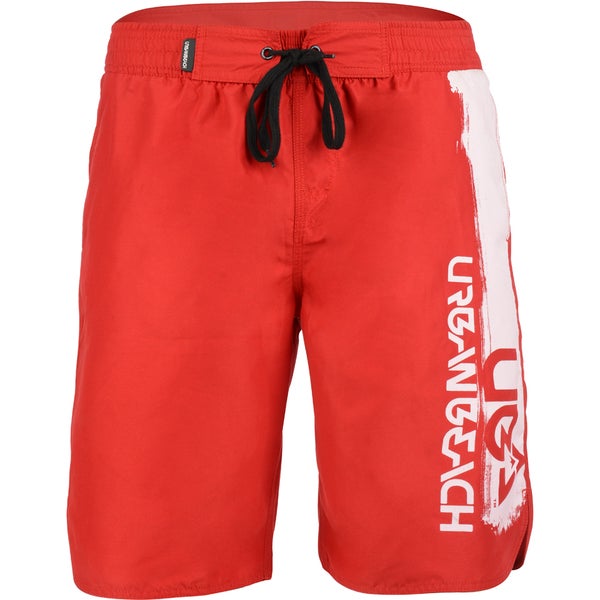 Urban Beach Men's Hossegor Swim Shorts - Red
