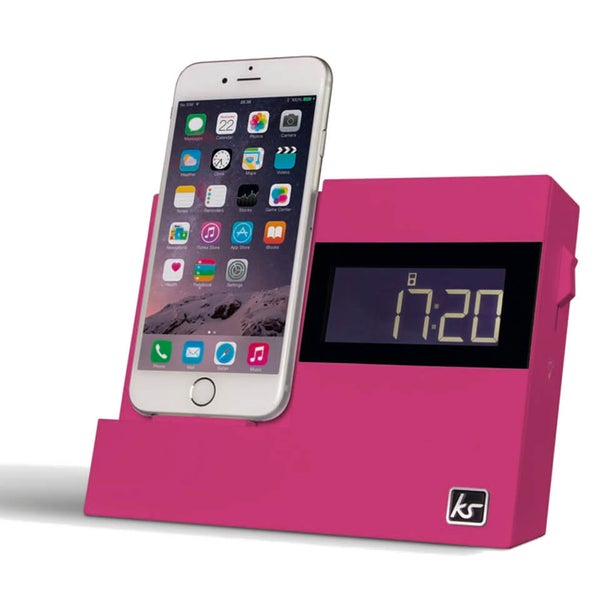 Kitsound XDock3 Lightning Dock Clock Radio - Purple