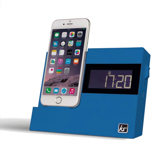 Kitsound XDock3 Lightning Dock Clock Radio - Blue