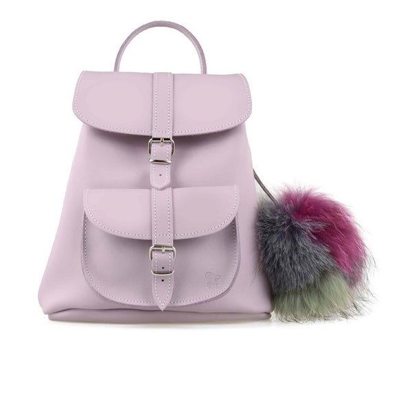 Grafea Women's Valerie Fur Pom Backpack - Lilac