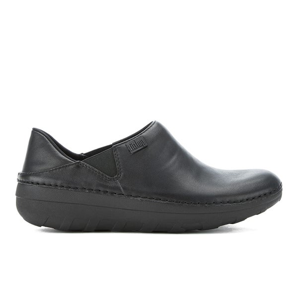 FitFlop Women's Superloafers Leather Clogs - All Black