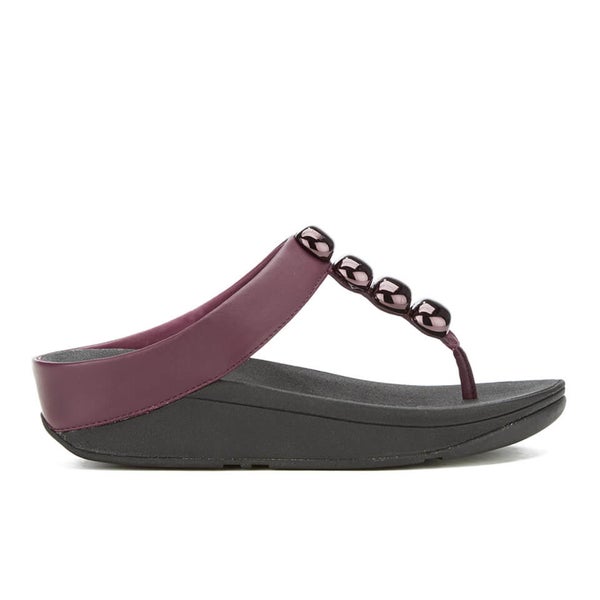 FitFlop Women's Rola Leather Toe-Post Sandals - Hot Cherry