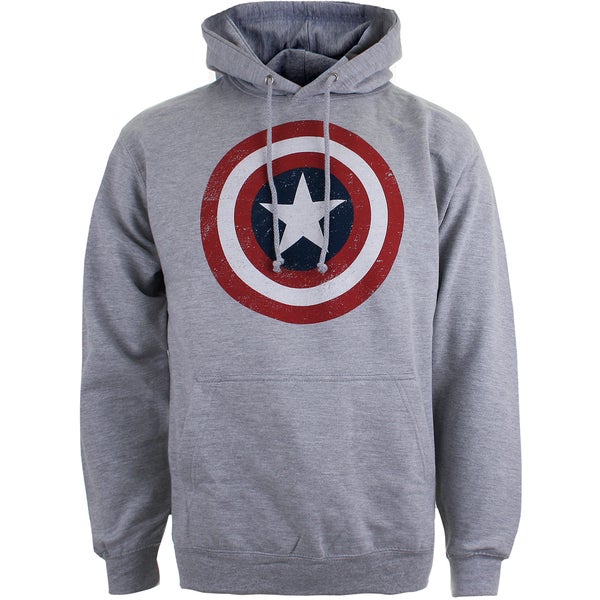 Marvel Mens Captain America Shield Hoody - Lichtgrijs