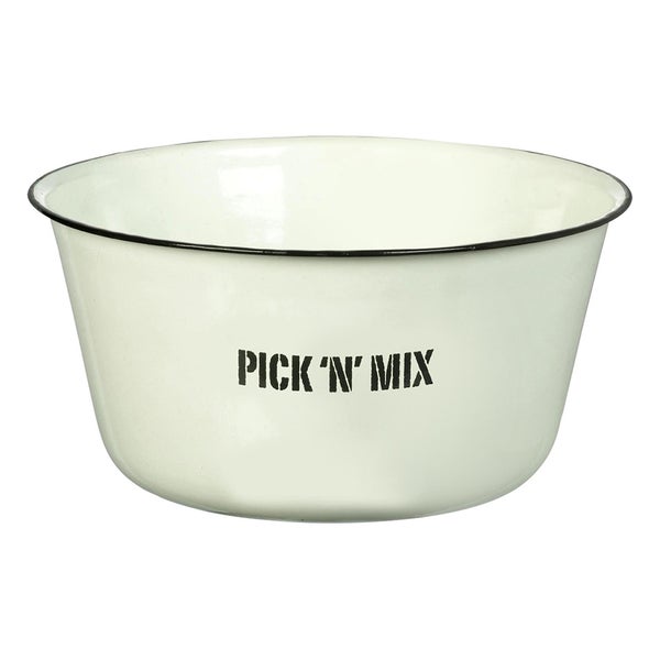 Parlane 'Pick 'n' Mix' Enamel Snack Bowl - Cream (11 x 23cm)