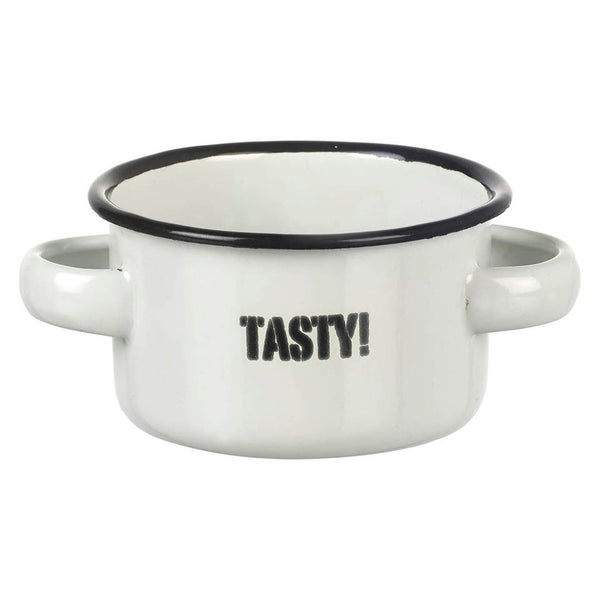 Parlane 'Tasty!' Enamel Snack Bowl - Cream (5 x 11cm)