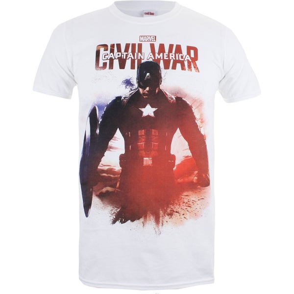 Marvel Herren Captain America Civil War Stance T-Shirt - Weiss