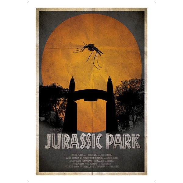 Jurassic Park Inspired Illustrative Art Print - 11.7 x 16.5 Inches