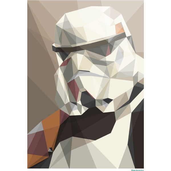 Star Wars Storm Trooper Inspired Illustrated Art Print - 11.7 x 16.5 Inches
