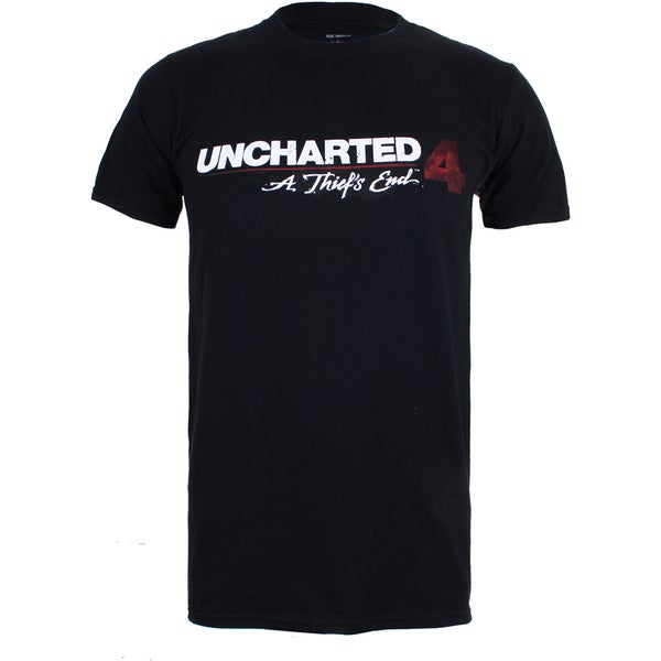 Unchartered 4 Mens Logo Heren T-Shirt - Zwart