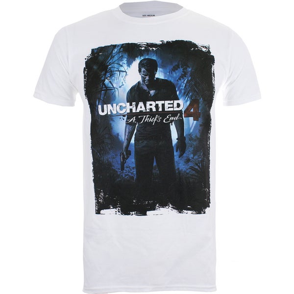 T-Shirt Homme Uncharted 4 Cover Logo - Blanc