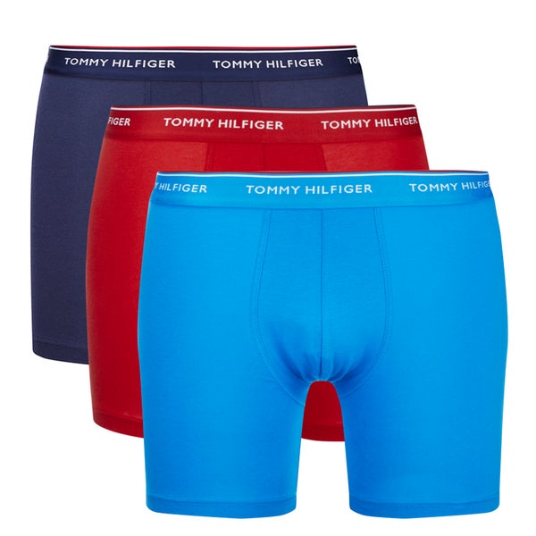 Tommy Hilfiger Men's 3 Pack Premium Essentials Boxer Briefs - Peacoat/Brilliant Blue/Samba