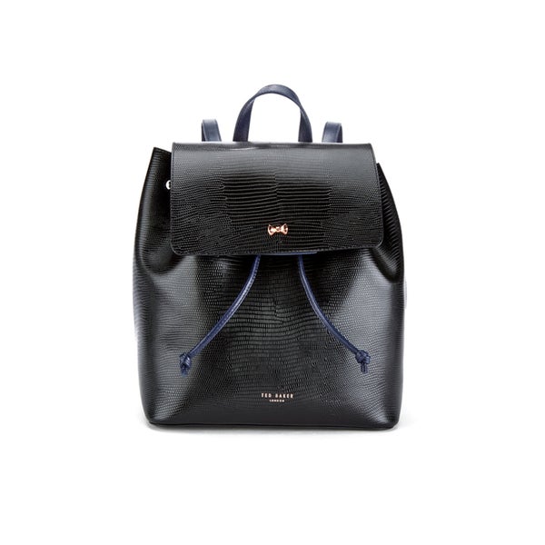 Ted Baker Women's Inara Metal Bow Exotic Detail Backpack - Black