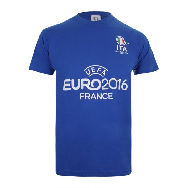 Euro 16 Men's Italy Badge T-Shirt - Royal Blue