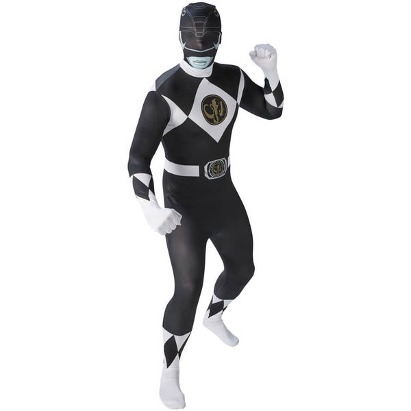 Power Rangers Men's 2nd Skin Black Ranger Fancy Dress