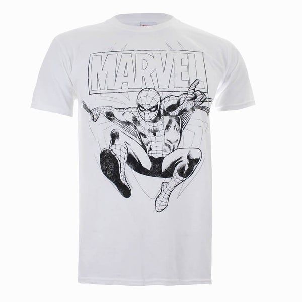Marvel Spiderman Lines Heren T-Shirt - Wit