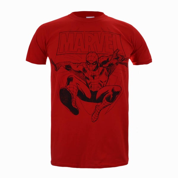 Marvel Spiderman Lines Heren T-Shirt - Rood