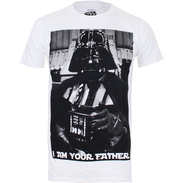 Star Wars Vader Father Photo Heren T-Shirt - Wit