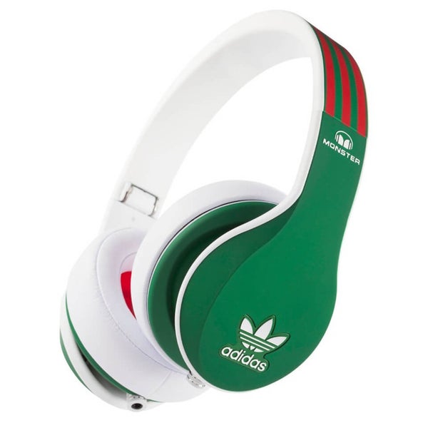 adidas Originals by Monster Headphones (3-Button Control Talk & Passive Noise Cancellation) - Green/Red/White