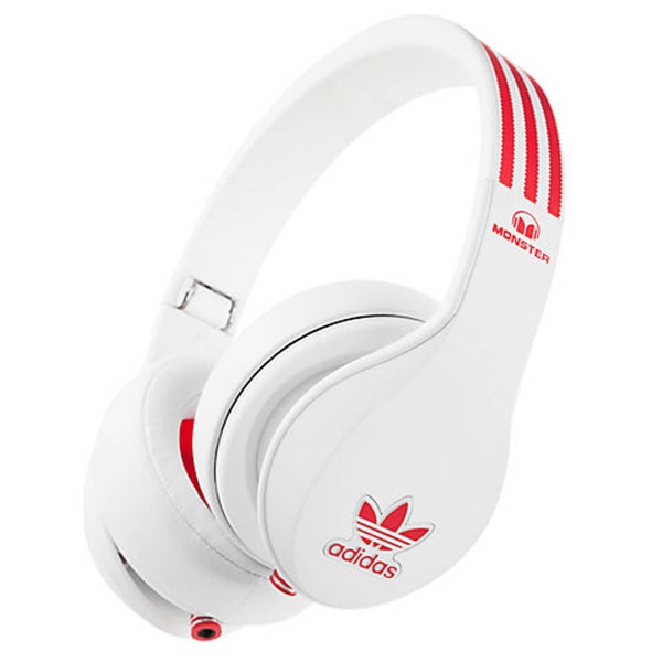 adidas Originals by Monster Headphones (3-Button Control Talk & Passive Noise Cancellation) - White/Red