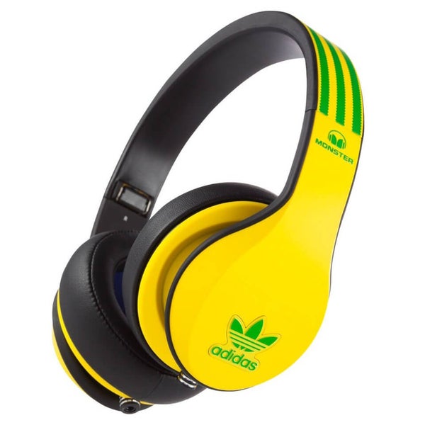 adidas Originals by Monster Headphones (3-Button Control Talk & Passive Noise Cancellation) - Yellow/Green/Black