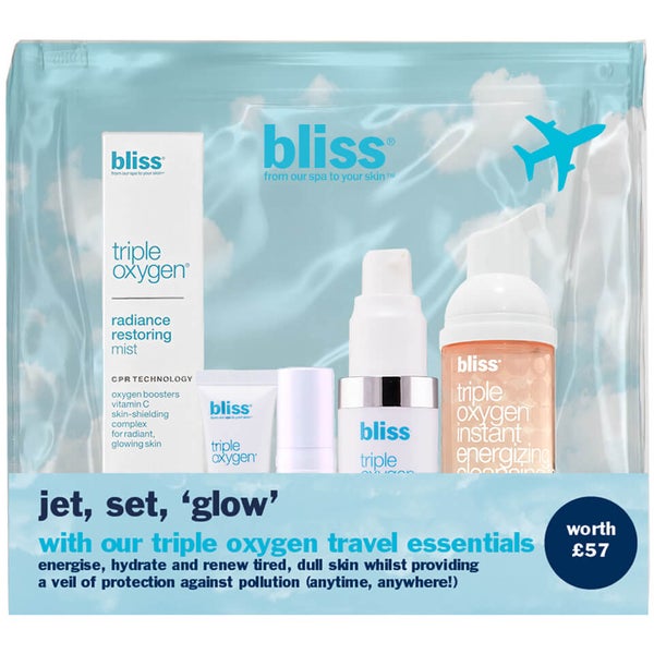 bliss Triple-Oxygen Travel Essentials-Set (im Wert von £ 57.00)