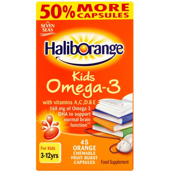 Haliborange Kids Omega 3 Chewy Orange Flavour Capsules