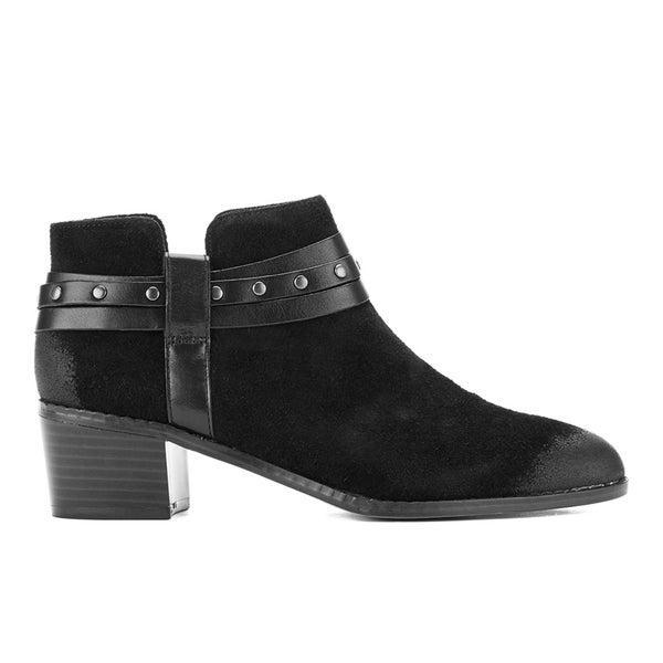 Clarks Women's Breccan Shine Suede Heeled Ankle Boots - Black