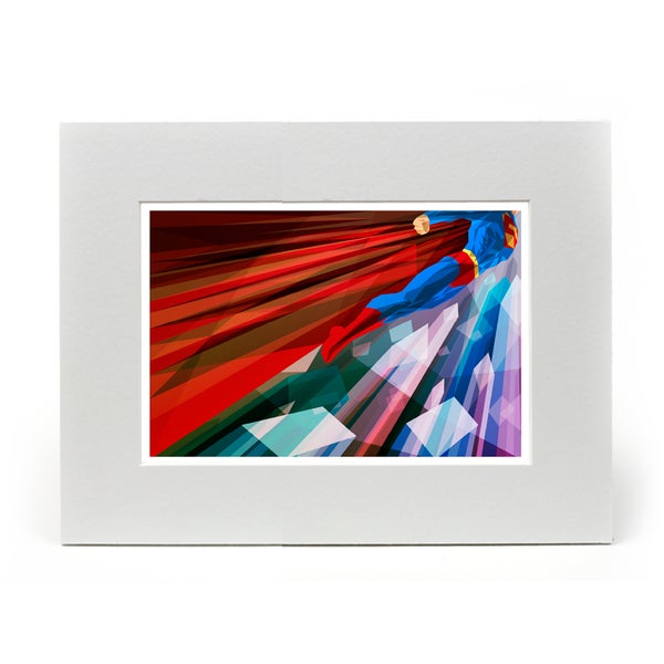 EXCLUSIVE Superman Inspired Illustrated Art Print - Mounted (14x11 Inches) (Limited Edition)
