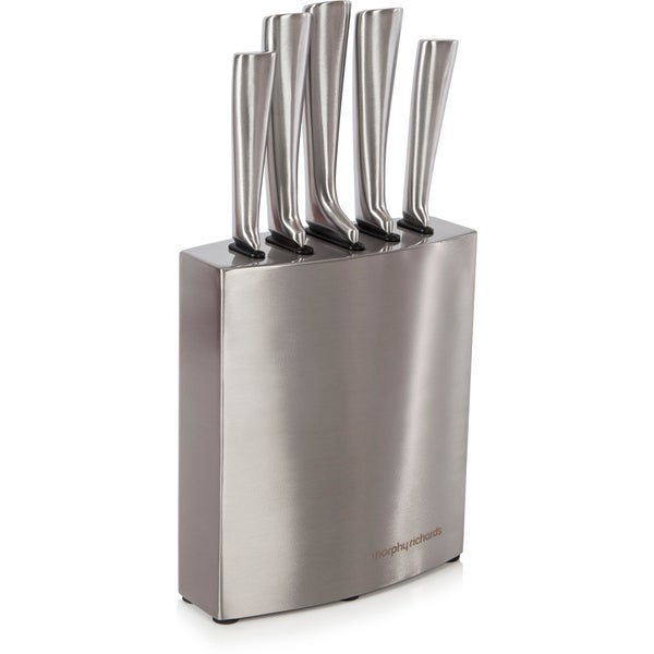 Morphy Richards 974818 Accents 5 Piece Knife Block - Stainless Steel