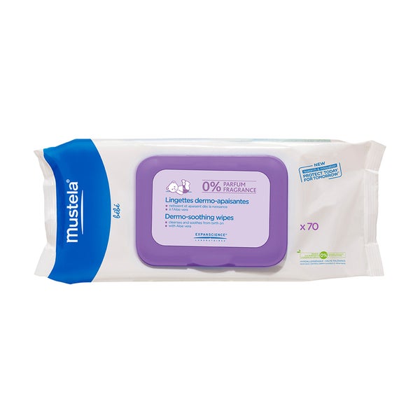 Mustela Dermo-Soothing Fragrance Free Diaper Wipes Pack of 70