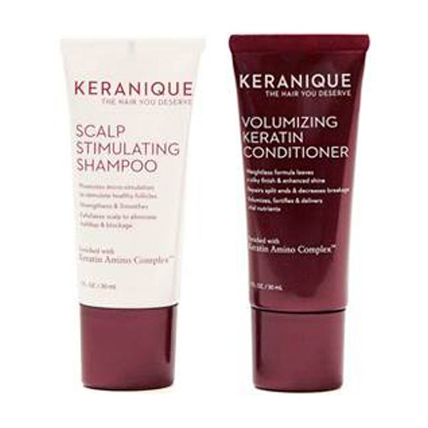 Keranique Volumizing Keratin Shampoo and Conditioner Travel Size - FREE Gift