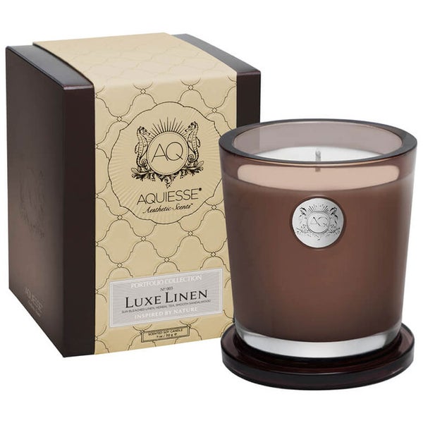 Aquiesse Large Glass Jar Candle - Luxe Linen