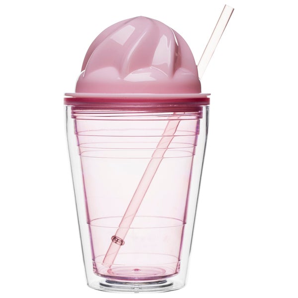Sagaform Sweet Plastic Milkshake Cup 350ml - Pink